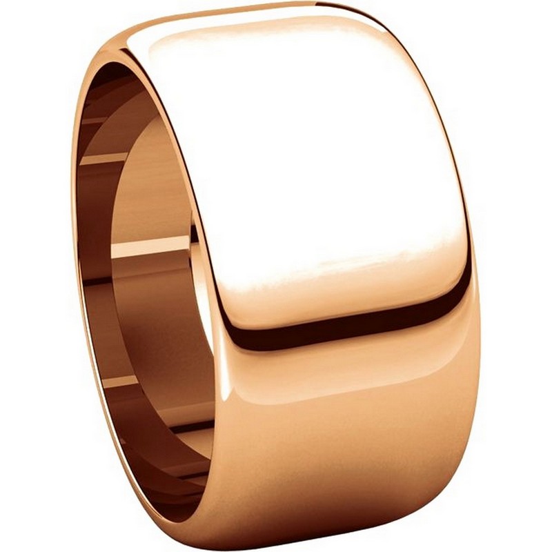 Item # H1168310R View 5 - 14K Rose Plain Wedding Band Gold 10 mm  High Dome