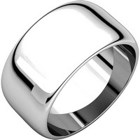 Item # H1168310W - 14K White Gold 10 mm Wide High Dome Plain Wedding Band