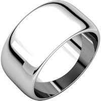 Item # H1168310Wx - 10K White Gold 10 mm High Dome Plain Band