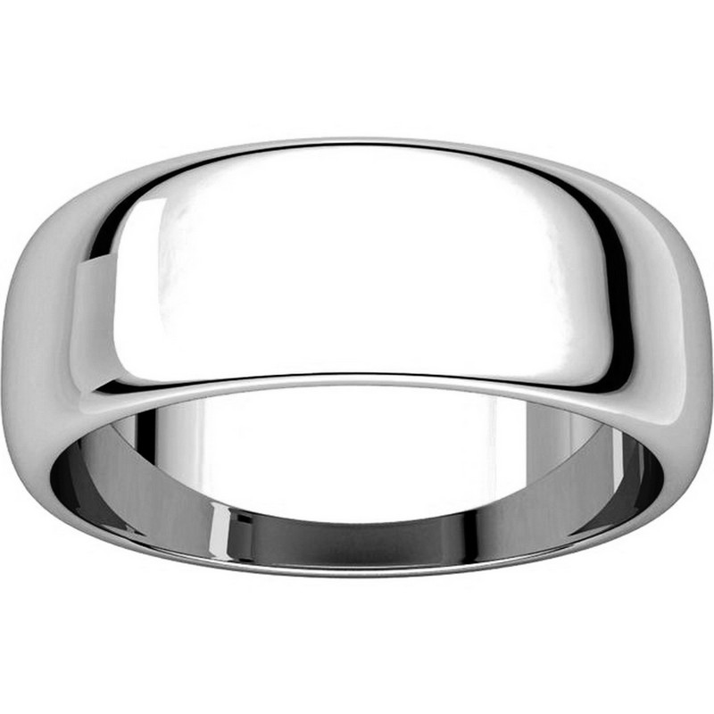 Item # H116837PP View 3 - Platinum 7mm Wide High Dome Plain Wedding Band