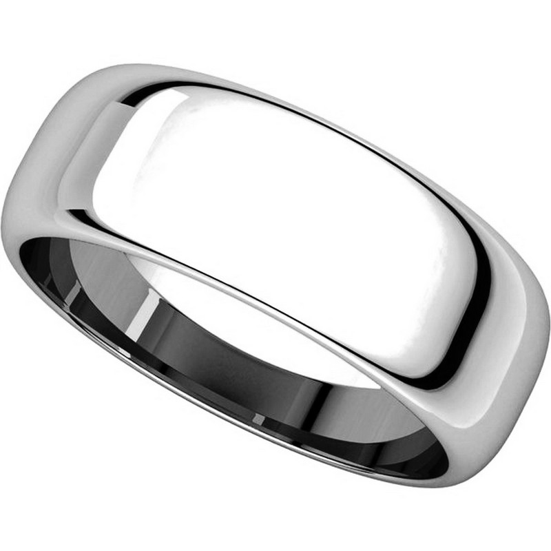 Item # H116837PP View 4 - Platinum 7mm Wide High Dome Plain Wedding Band
