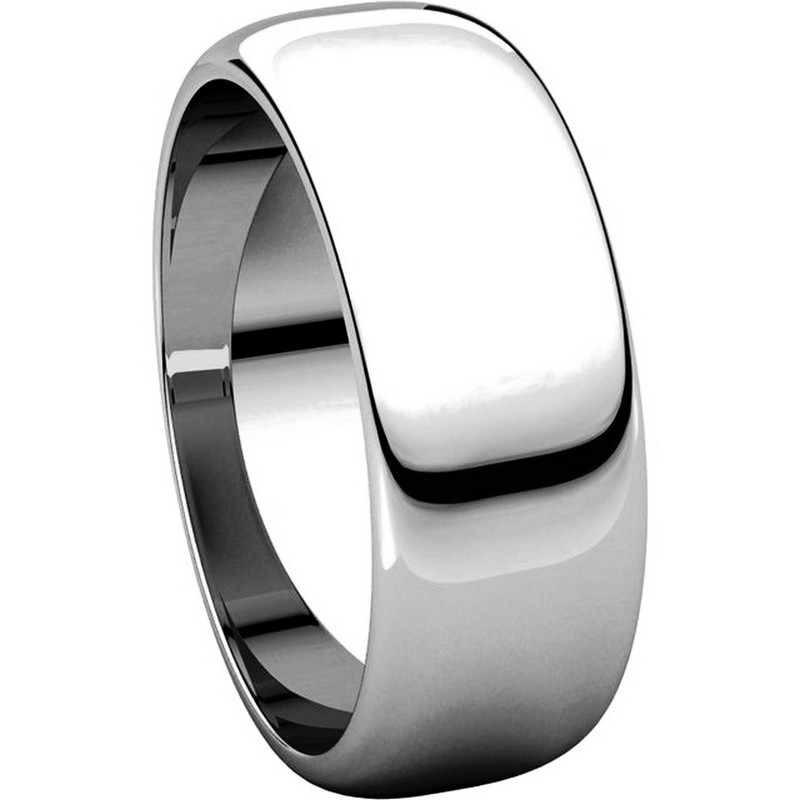 Item # H116837PP View 5 - Platinum 7mm Wide High Dome Plain Wedding Band