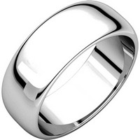 Item # H116837WE - 18K Plain Wedding Band White Gold 7 mm Wide High Dome