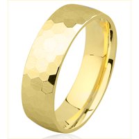 Item # H8336E - 18K Hammer Finished Wedding Band