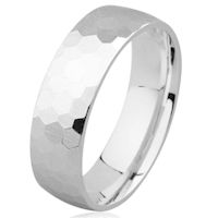 Item # H8336Wx - 10K Hammer Finished Wedding Ring