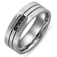 Item # M305397PP - Black Diamond Platinum Wedding Band