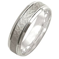 Item # M308096PD - Palladium Wedding Ring Hammered Finish
