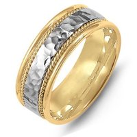 Item # M369831E - 18K Hand Made Hammered Wedding Band