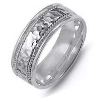 Item # M369831PD - Palladium Center Hammered Wedding Band