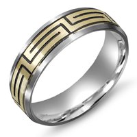 Item # M5751E - 18K Greek Key Wedding Band