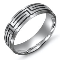 Item # M5751WE - 18K Greek Key Wedding Band