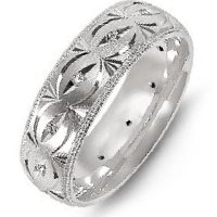 Item # M8277PP - Platinum Carved Diamond Wedding Band