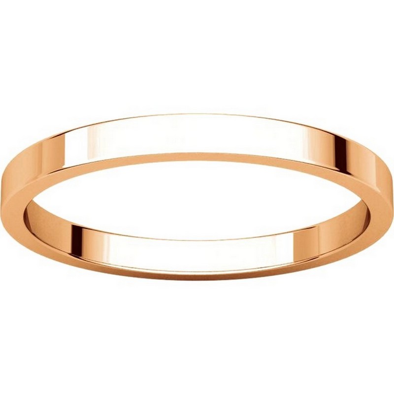 Item # N012502R View 3 - 14K Rose Gold 2mm  Flat Wedding Ring