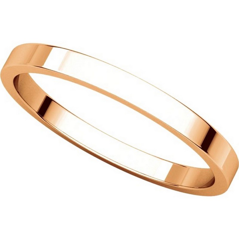 Item # N012502R View 4 - 14K Rose Gold 2mm  Flat Wedding Ring