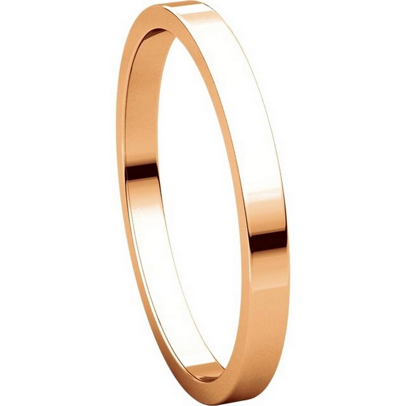 Item # N012502R View 5 - 14K Rose Gold 2mm  Flat Wedding Ring