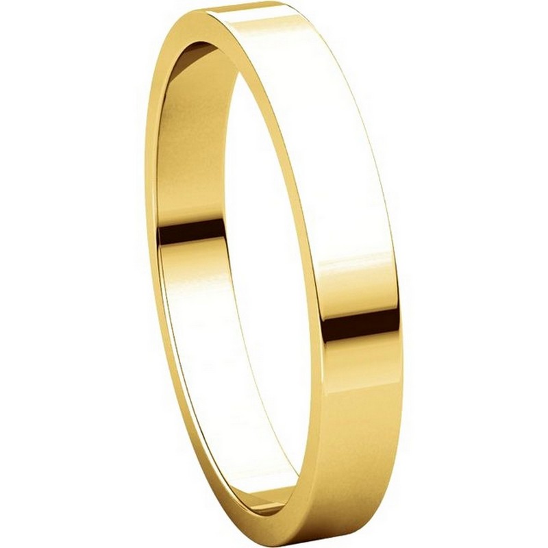 Item # N012503 View 5 - 14K Yellow Gold 3mm Flat Plain Wedding Ring