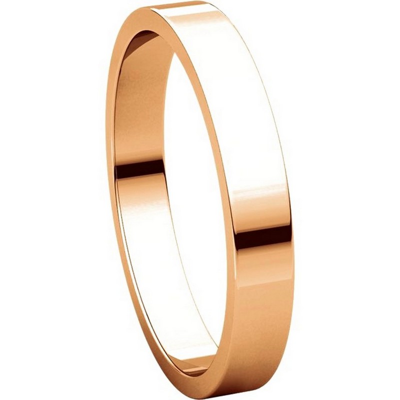Item # N012503R View 5 - 14K Rose Gold 3mm Flat Plain Wedding Ring