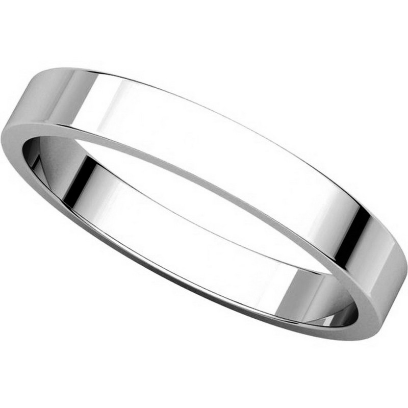 Item # N012503W View 4 - 14K White Gold 3mm Wide Flat Wedding Band