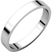 Item # N012503Wx - 10K White Gold 3mm Wide Flat Wedding Band