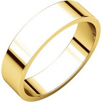 Item # N012505E - 18K Yellow Gold 5mm Wide Flat Plain Wedding Band