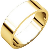 Item # N012506E - 18K Yellow Gold 6mm Flat Plain Wedding Band