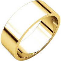 Item # N012507E - 18K Gold Flat Wedding Band