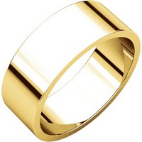 Item # N012507 - 14K Yellow Gold 7.0mm Flat Wedding Band