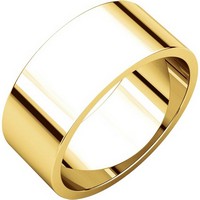 Item # N012508E - 18K Yellow Gold 8mm Wide Flat Plain Wedding Band