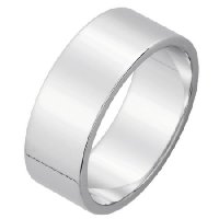 Item # N114771PD - Palladium 7mm Wide Flat Plain Wedding Band