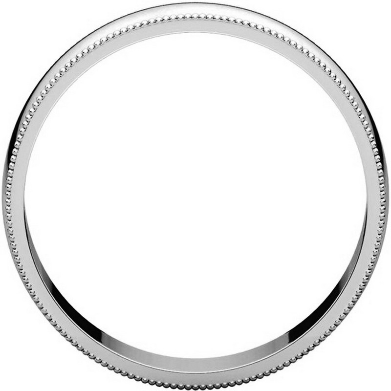Item # N23875PP View 2 - Platinum 5mm Wide Milgrain Edge Plain Wedding Ring