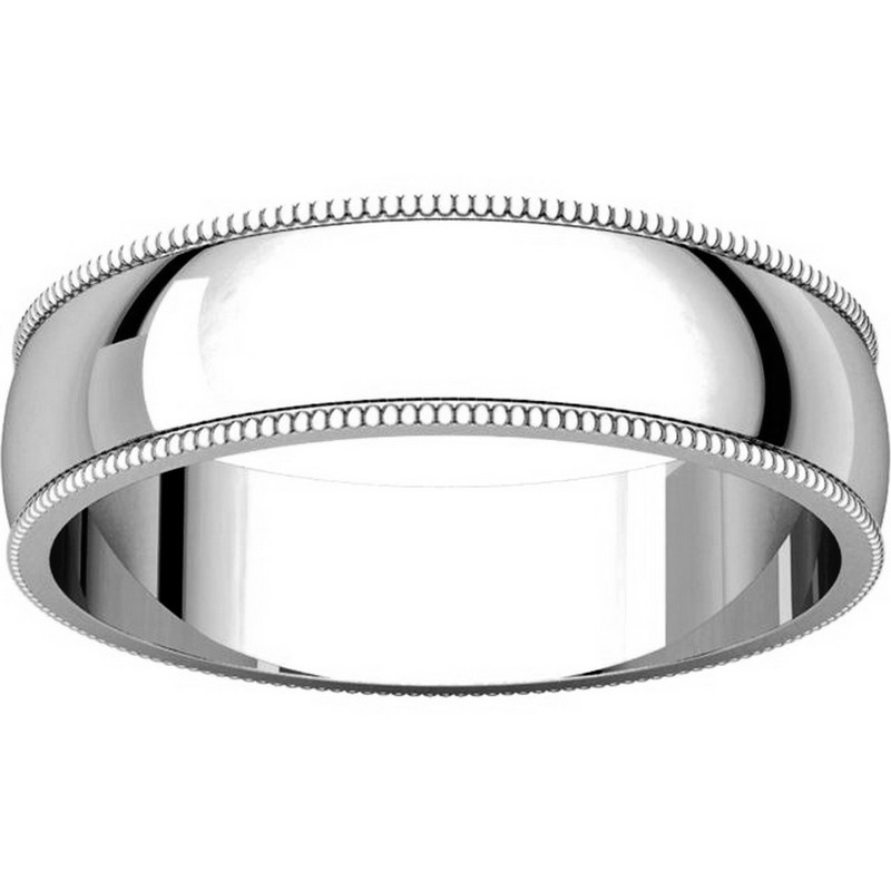 Item # N23875PP View 3 - Platinum 5mm Wide Milgrain Edge Plain Wedding Ring
