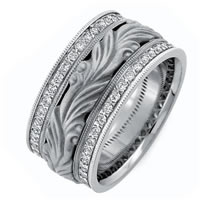 Item # R41493W - 14K Handcrafted Diamond Wedding Ring