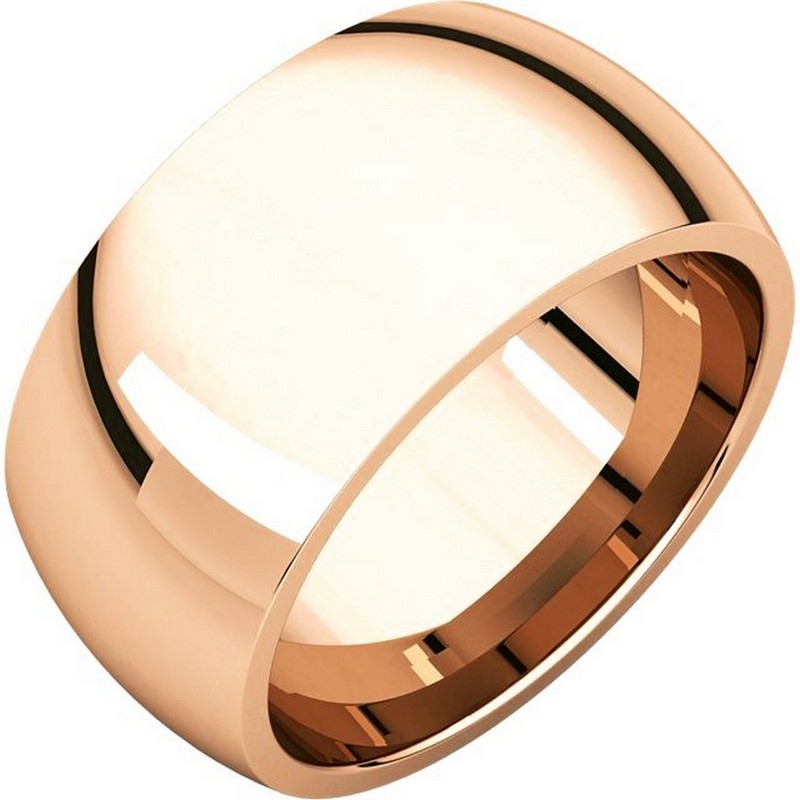 Item # S116872RE - 18K Rose gold 10.0mm wide, heavy comfort fit wedding band. Different finishes are available.