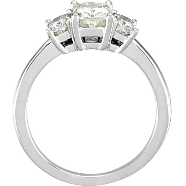 Item # S127664APP View 3 - Platinum 3 Diamond Ring Emerald Cut