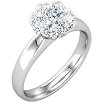Item # S127676W - 14K Cluster Diamond Ring