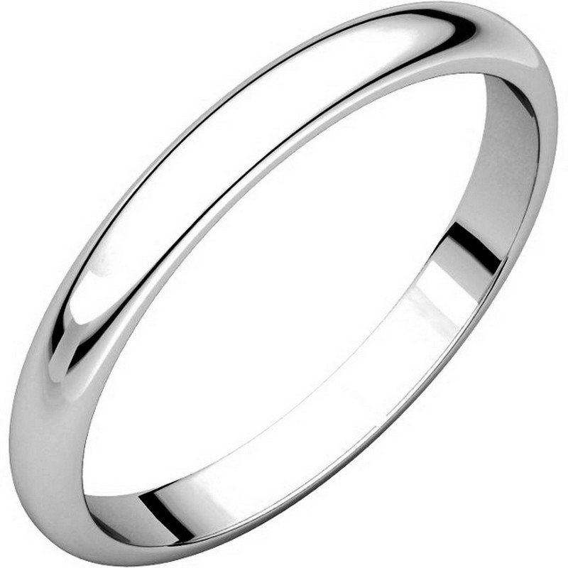 Item # S154002PD - Palladium Plain 2.5 mm wide high dome half round Wedding Band. The ring is completely polished. Different finishes may be selected or specified.