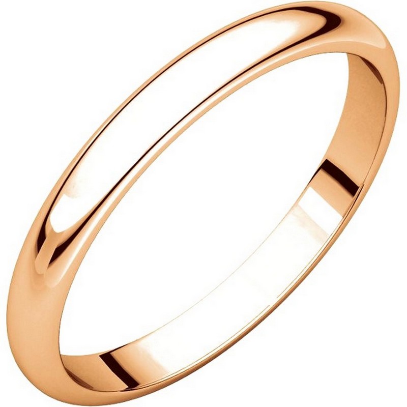 Item # S154002RE - 18 kt Rose  gold Plain 2.5 mm wide high dome half round Wedding Band. The ring is completely polished. Different finishes may be selected or specified.
