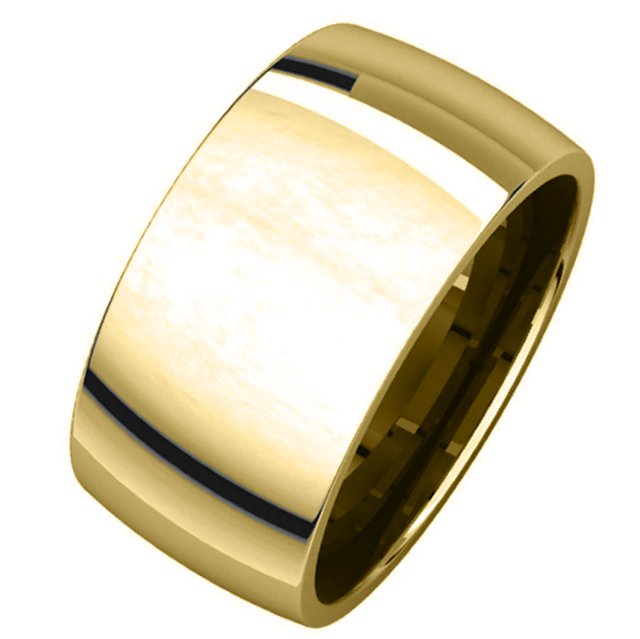 Item # S217932E - 18K yellow gold comfort fit , 10.0mm wide plain wedding band. The ring has a polished finish. Different finishes may be selected or specified. 