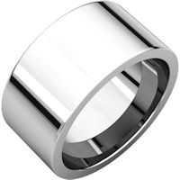 Item # S230490Wx - Flat 10K White Gold Band. 10MM