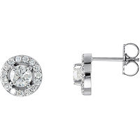 Item # S339861W - 14Kt White Gold Diamond Halo Earrings
