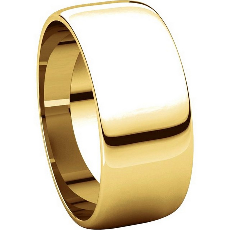 Item # S38457 View 5 - 14K Gold 8.0mm Wide Wedding Band