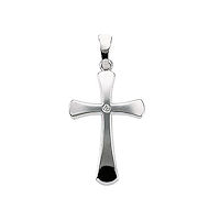 Item # S46965W - 14K White Gold Diamond Cross