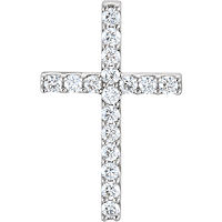 Item # S47835W - 14Kt White Gold Diamond Cross