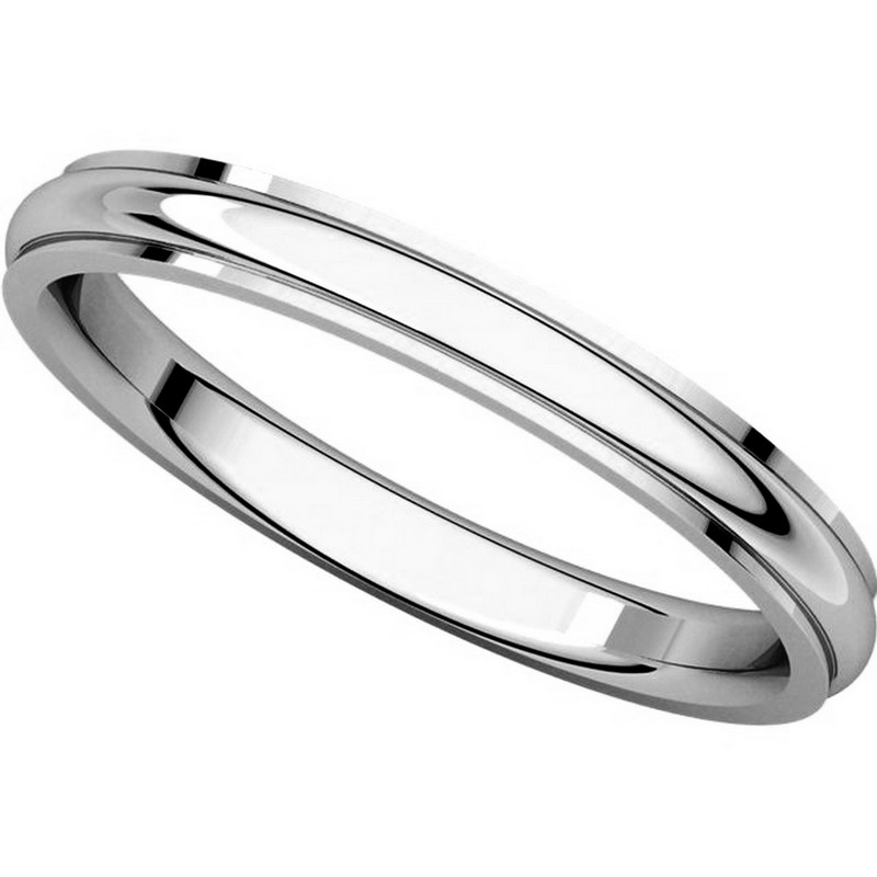 Item # S5780WE View 4 - 18K White Gold 2.5mm Comfort Fit Edge Band