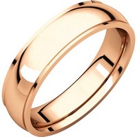 Item # S5810Rx - 10K Rose gold comfort fit 4.0 mm wide wedding band
