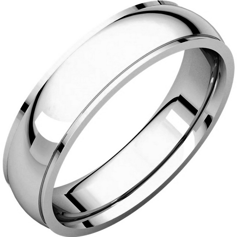 Item # S5840PP - Platinum comfort fit 5.0 mm wide wedding band with defined edge. The finish on the wedding ring is polished. Other finishes may be selected or specified.