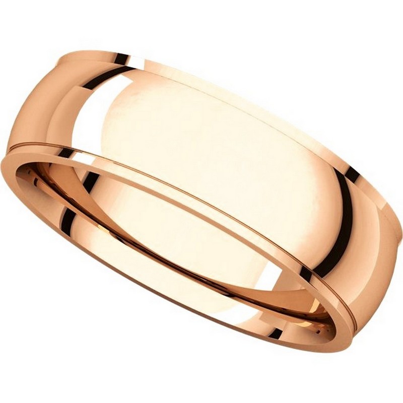 Item # S5880RE View 4 - 18K Rose Gold 8mm Wide Wedding Comfort Fit Band.