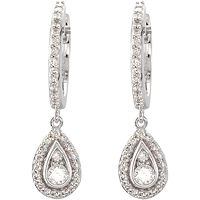 Item # S74339W - 14Kt White Gold Teardrop Halo Dangle Earrings