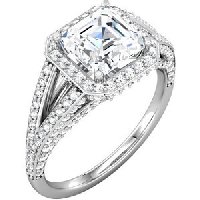 Item # S74604W - 14K Asscher Shape Engagement Mounting