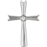 Item # S85743W - 14K White Gold Diamond Cross